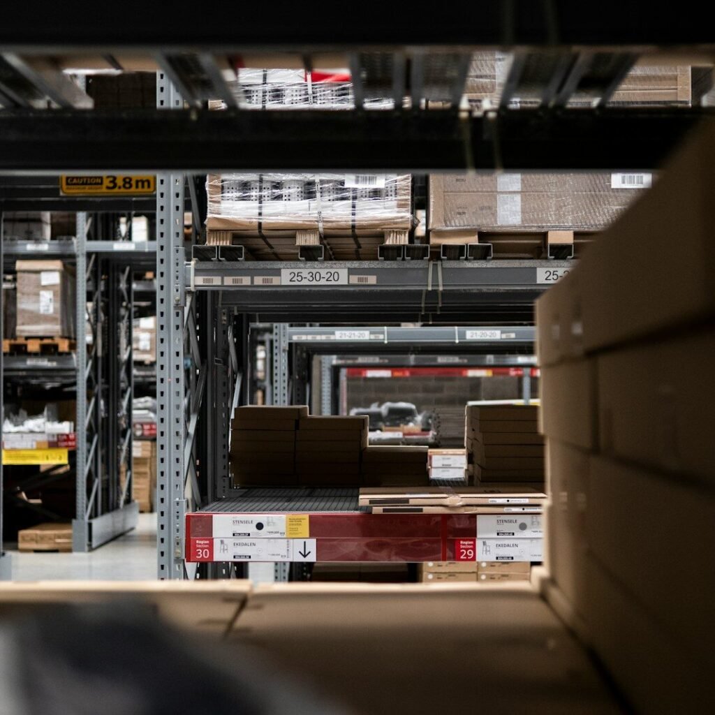 a warehouse filled with lots of boxes and boxes